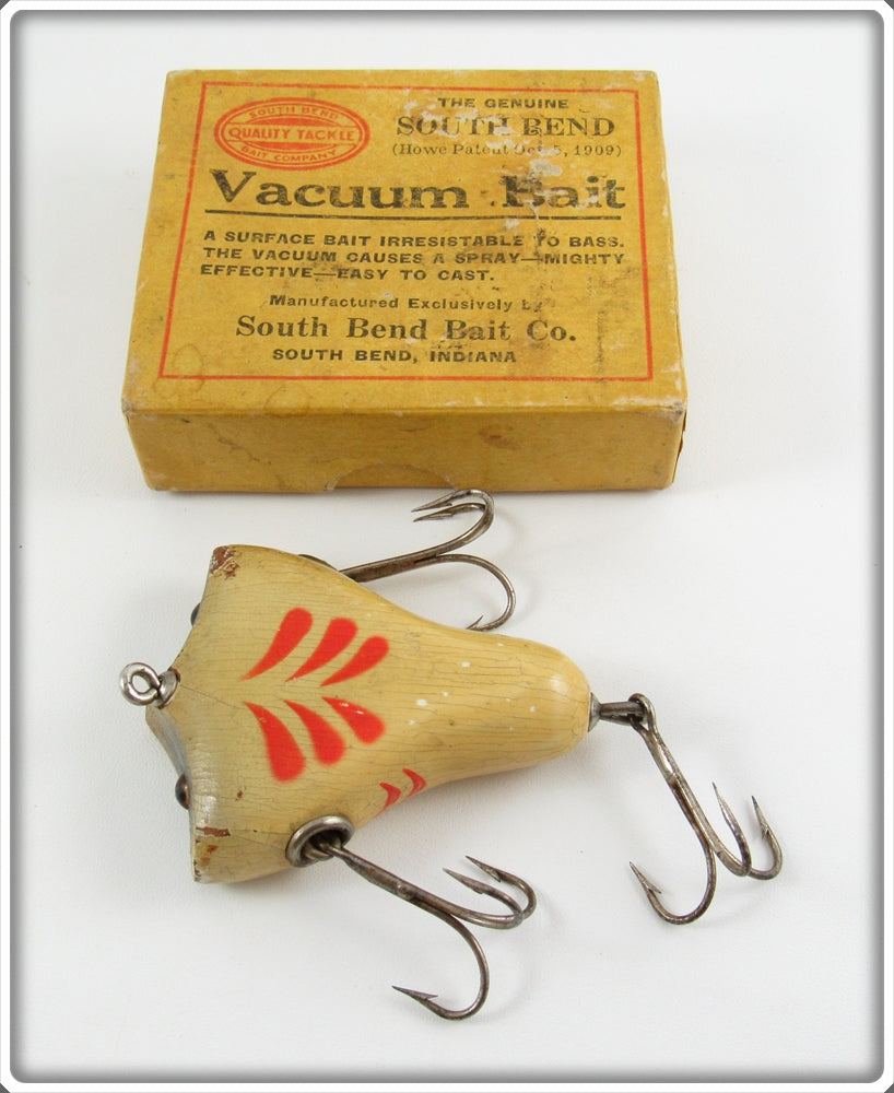 Vintage South Bend Red & White Vacuum Bait Lure In Box 