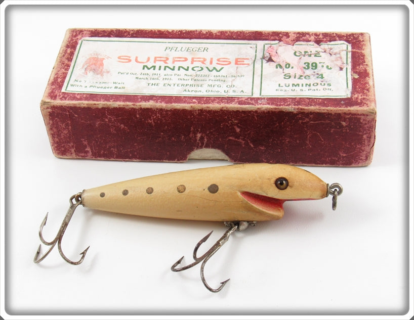 Pflueger Luminous With Gold Spots Surprise Minnow In Box 3970