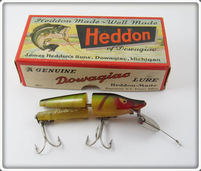 Vintage Heddon Of Dowagiac Perch Scissor Tail Lure In Box 9830 L