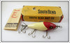 Vintage South Bend Red Head White Surf Oreno Lure In Box 963 RW