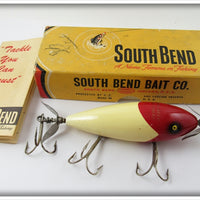 Vintage South Bend Red Head White Surf Oreno Lure In Box 963 RW