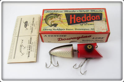 Vintage Heddon Red Head Shiner Scale Zig Wag Jr. Lure In Box 8340 PRH