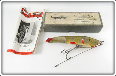 Vintage C. C. Roberts Little Mud Puppy Lure In Picture Box
