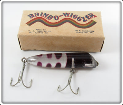 V. O. Pritchard Purple Striped Rainbo Wiggler Lure In Box