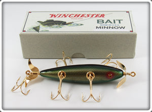 Winchester 2001 Gold Scale Black Back Green Belly Minnow Lure In Box