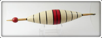 Vintage Ideal White, Red & Black Bobber Float