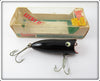 Vintage Heddon Solid Black Baby Lucky 13 Lure In Correct Box 2400 B