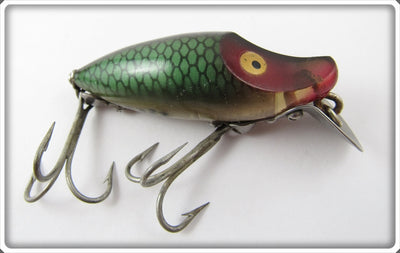 Vintage Heddon Green Scale Midget River Runt Lure 9019D