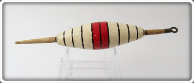 Vintage Ideal White, Red & Black Bobber Float 