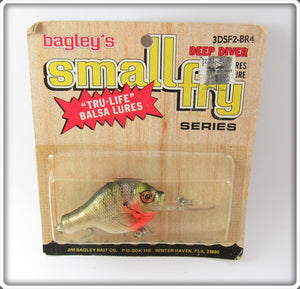 Vintage Bagley Deep Diver Small Fry Bream Lure On Card
