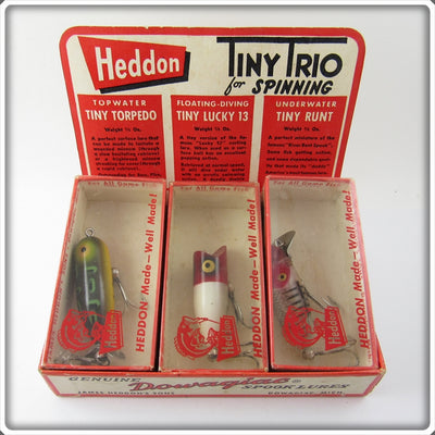 Vintage Heddon Tiny Trio For Spinning Lure Pack Set