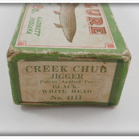 Creek Chub Black Body White Luminous Head Baby Jigger In Box 4111