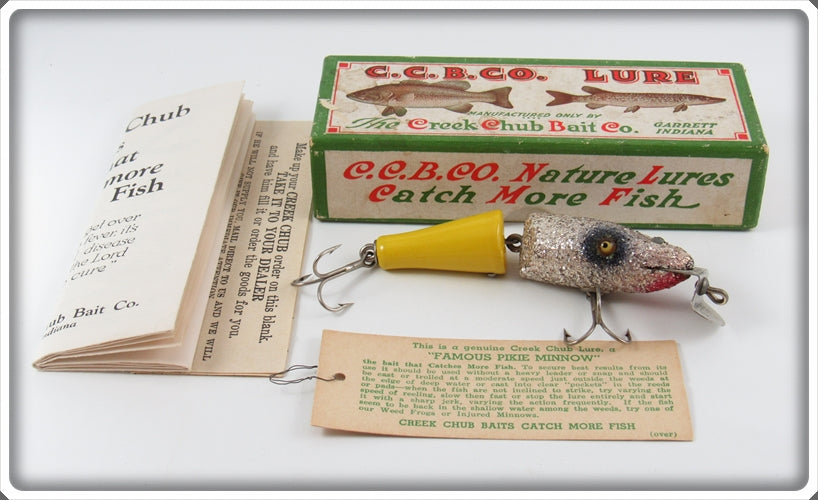 Vintage Creek Chub Yellow Pickerel Baby Jointed Pikie In Box