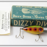 Vintage Fishathon Bait Mfg Co Black Jack Dizzy Diver Lure In Box