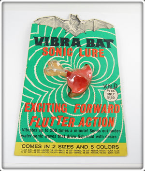Vibra Bat Orange Sonic Lure On Original Unpunched Card