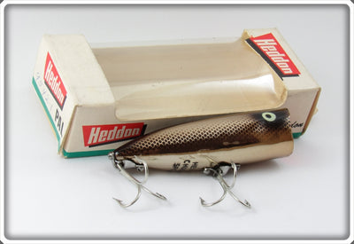 Vintage Heddon 9542 VGS Gold Brown Chrome Chugger Lure In Box