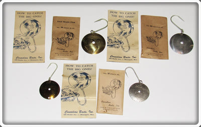 Canadian Baits Inc. Brass & Nickel Round Spoons Lot Of Four