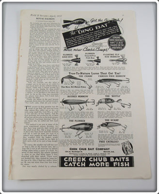 Vintage 1937 Creek Chub Baits Catch More Fish Ad