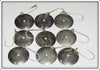 Canadian Baits Inc Dealer Box Of 9 Nickel Round Spoons