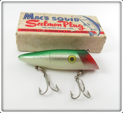 Vintage Mac's Lures Green Mac's Squid Salmon Plug In Box