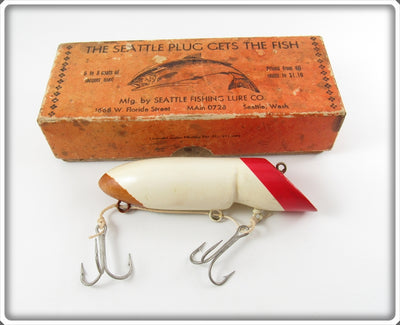 Vintage Seattle Fishing Lure Co Seattle Red Head Lure In Box