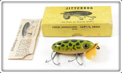 Arbogast Frog Plastic Lip Jitterbug In Box