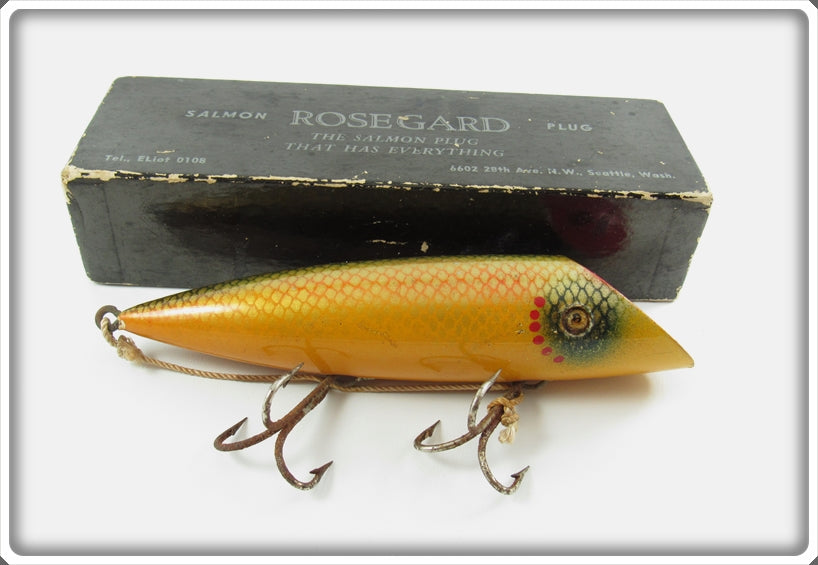 Vintage Rosegard Yellow Shiner Scale Salmon Plug In Box 