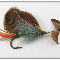 Vintage J.T. Buel Brown & Blue Spinning Fly Lure