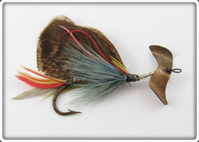 Vintage J.T. Buel Brown & Blue Spinning Fly Lure