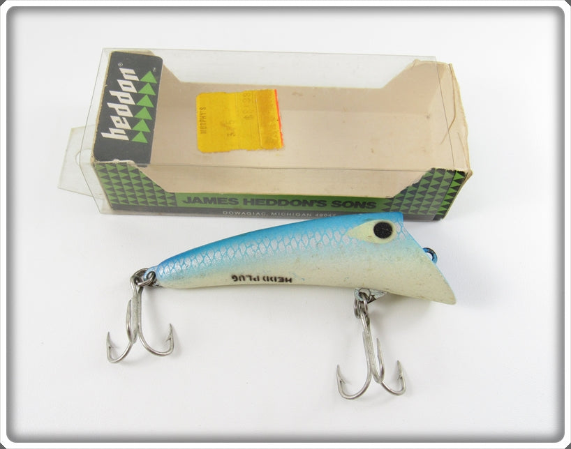 Vintage Heddon Glo Blue Alewife Hedd Plug In Box 8800 DBL For Sale