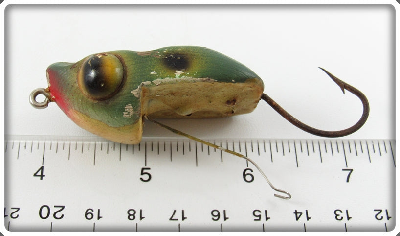 Vintage Fenton Green Pork Rind Frog Lure For Sale | Tough Lures