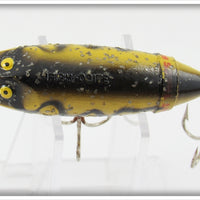 South Bend SSY Silver Speckled Yellow Body Black Shadow Wave Fish Obite In Box