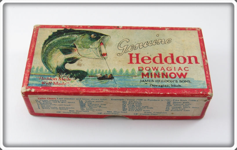 Vintage Heddon Red Head White Zig Wag Empty Lure Box 8302