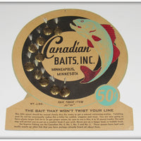 Canadian Baits Inc Brass 00 Round Spoon Dealer Display