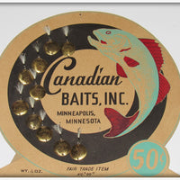 Canadian Baits Inc. Brass 00 Round Spoon Dealer Display