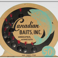 Canadian Baits Inc. Black 00 Round Spoon Dealer Display