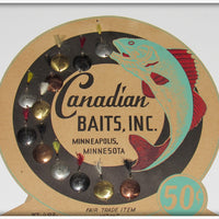 Canadian Baits Inc. Multi Color 00 Round Spoon Dealer Display