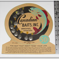 Canadian Baits Inc. Nickel 00 Round Spoon Dealer Display