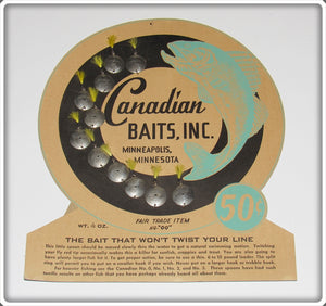 Canadian Baits Inc Nickel 00 Round Spoon Dealer Display