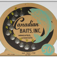 Canadian Baits Inc. Nickel 00 Round Spoon Dealer Display