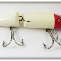 Vintage Creek Chub Red Head White Jointed Husky Pikie Lure 3002