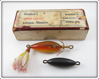 Heddon Dowagiac Fancy Sienna Crackleback Artistic Minnow & Buoy No. 50