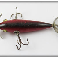 South Bend Red Dark Shaded Back 3 Hook Underwater Minnow