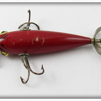 South Bend Red Dark Shaded Back 3 Hook Underwater Minnow