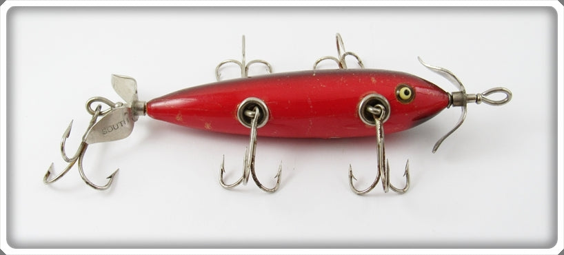 South Bend Red Dark Shaded Back 5 Hook Underwater Minnow Lure 905 SR