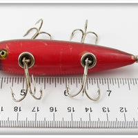 South Bend Red Dark Shaded Back 5 Hook Underwater Minnow