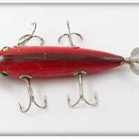 South Bend Red Dark Shaded Back 5 Hook Underwater Minnow