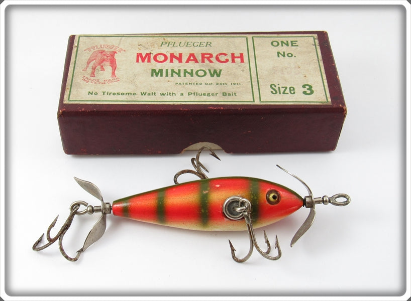 Pflueger Yellow Perch Monarch Minnow In Maroon Box 2193