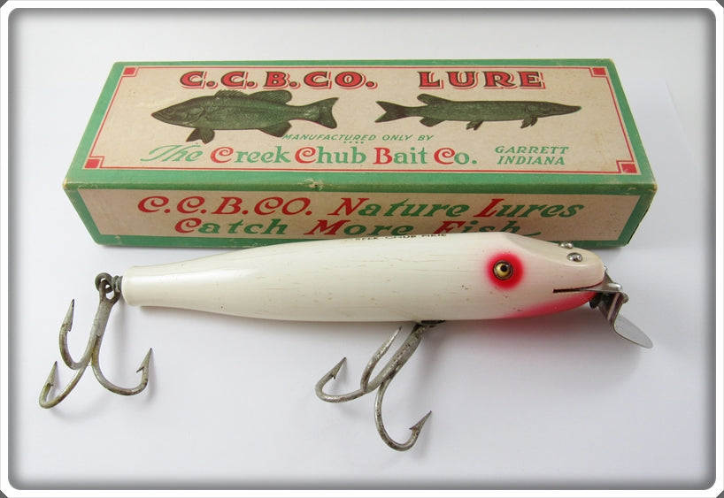 Creek Chub White Red Eye Saltwater Two Hook Husky Pikie Lure 2312 RE L