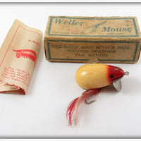 Vintage Erwin Weller Company Red & White Mouse Lure In Box 